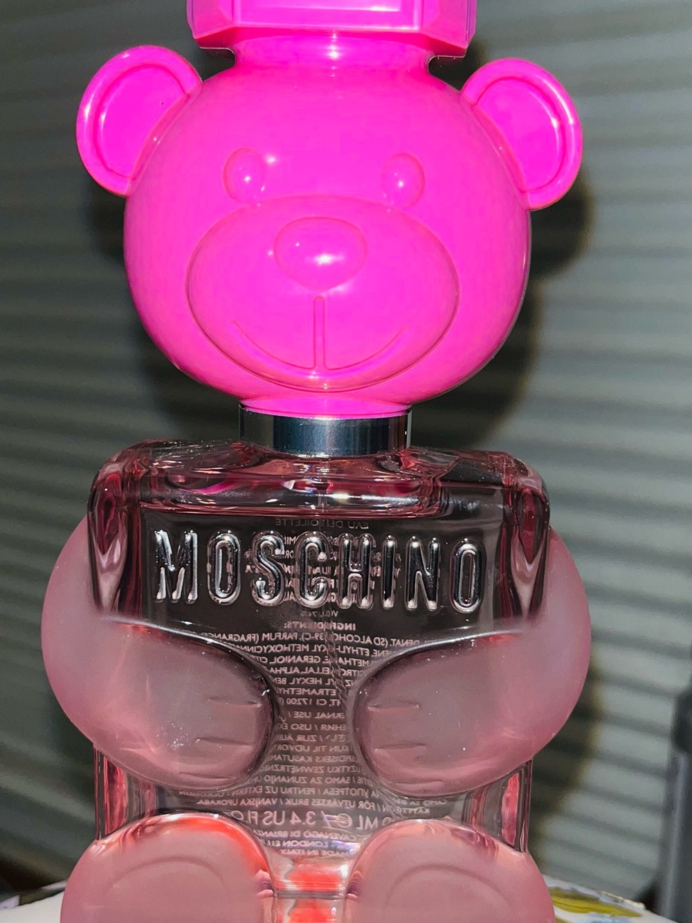 Moschino Hot Pink Teddy Bear Body Oil Bottle